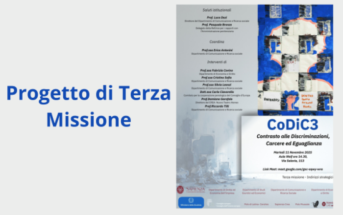 Progetto di terza Missione: CoDiC3 Contrasto alle Discriminazioni, Carcere ed Eguaglianza